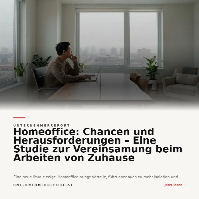 Share-Card fuer Homeoffice als neue Realität: Zwischen Selbstbestimmung und Einsamkeit – Studie analysiert psychische Folgen